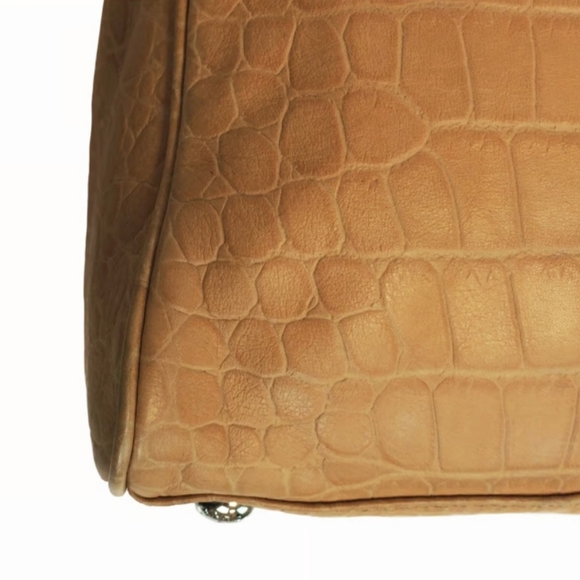 Michael Kors Key Lock Camel Leather Satchel - Picture 10 of 10